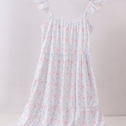 Blue starfish shell tiered women dress