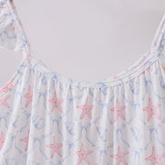 Blue starfish shell tiered women dress
