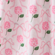 Pink bow hydrangea smocked women dress