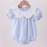 Blue Gingham Lace Bubble