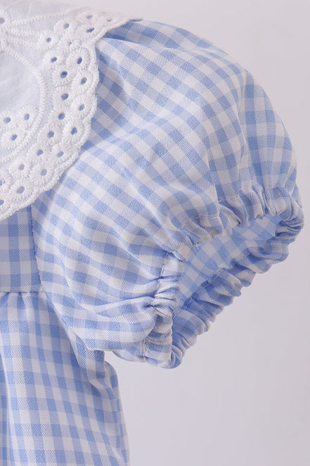 Blue Gingham Lace Bubble