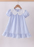 Blue Gingham Lace Ruffle Dress