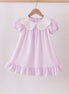Purple Gingham Lace Ruffle Dress