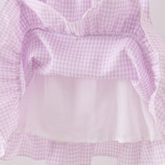 Purple Gingham Lace Ruffle Dress