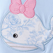 Blue Whale Applique Bloomer Set