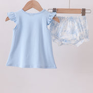 Blue Whale Applique Bloomer Set