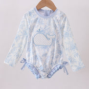 Blue Whale Applique  Rashguard