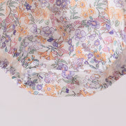 Purple Floral Smocked Ruffle Bubble