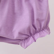 Purple Floral Smocked Bloomer Set
