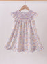 Purple Floral Smocked Dress