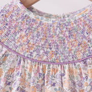 Purple Floral Smocked Dress