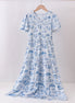 Blue beach sea smocked women dress