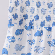 Blue whale smocked ruffle mom&me dress