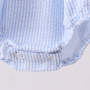 Blue Crab Embroidered Seersucker Bubble