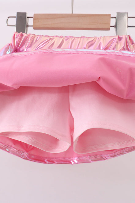 Pepper Pink sequin bow skort set