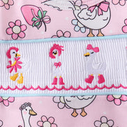 Pink Goose Smocked Bloomer Set