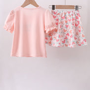Happy Place Embroidered Skorts Set