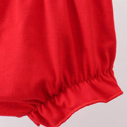Red star applique ruffle bloomer set
