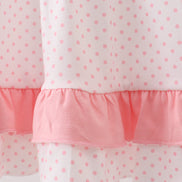 Pink bow smocked dot ruffle dress
