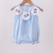 Blue jacquard embroidery bubble