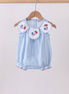 Blue jacquard embroidery bubble