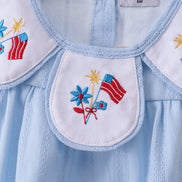 Blue jacquard embroidery bubble