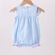 Blue jacquard embroidery bubble