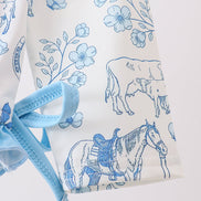 Blue farm print rashguard