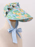 Green lemon print bow bonnet