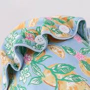 Green lemon print bow bonnet