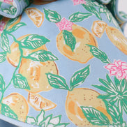 Green lemon print bow bonnet