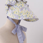 Golden meadow floral  ruffle bow bonnet