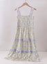 Golden meadow floral smocked tiered dress (length 41.33inch)