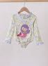 Floral mermaid applique rashguard