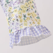Floral mermaid applique rashguard