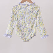 Floral mermaid applique rashguard