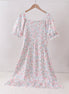 Pink floral smocked mom dress