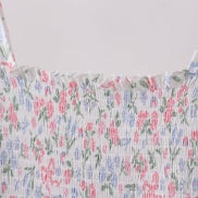 Pink floral smocked mom dress