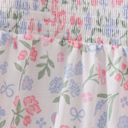 Pink floral smocked mom dress