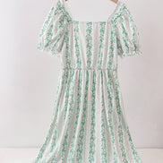 Green floral stripe dress (length 41.33in)