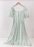 Green floral stripe dress (length 41.33in)