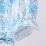 Blue rose smocked bubble