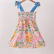 Summer floral print smocked mom&me dress