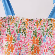 Summer floral print smocked mom&me dress
