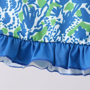 Ocean garden splash ruffle rashguard set