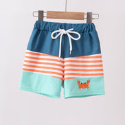 Crab embroidery swim trunks