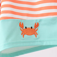 Crab embroidery swim trunks