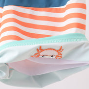 Crab embroidery swim trunks