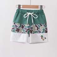 Camouflage duck embroidery swim trunks