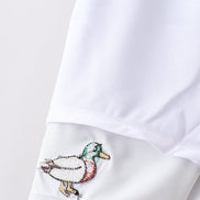Camouflage duck embroidery swim trunks